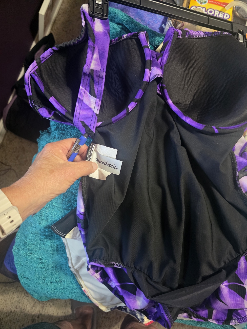 TA3 Women's Purple Black Underwire Swimsuit